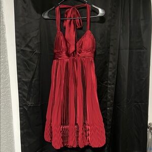 Elegant Red Halter Dress